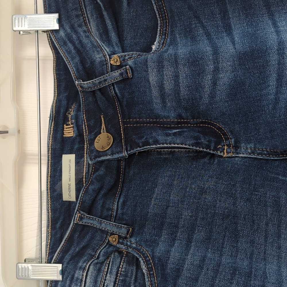 Kut From The Kloth Catherine Ankle Straight Leg Denim Jeans w/Gems Sz 6 - Picture 6 of 12